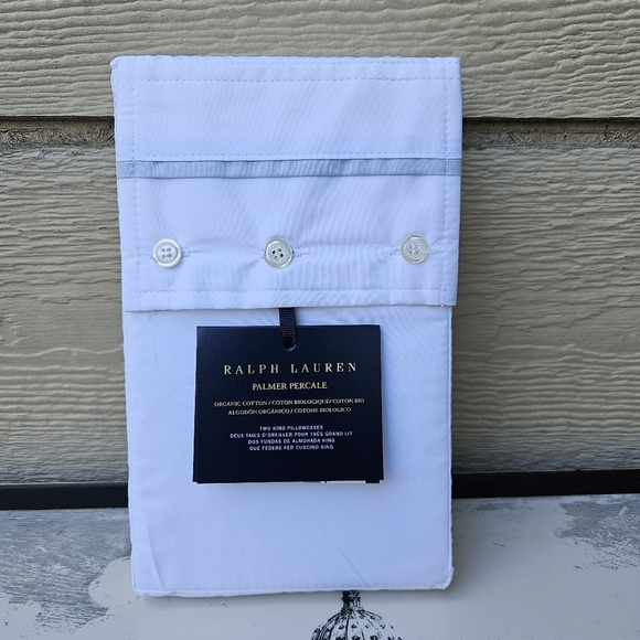 NWT Ralph Lauren Organic Cotton Percale Palmer pillowcases King set of 2 - Picture 1 of 5
